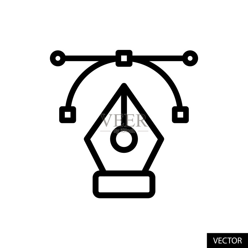 贝塞尔曲线钢笔工具矢量图标图标素材