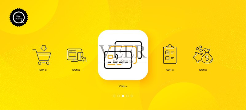 贷款、在线市场和清单极简线条图标。适用于Web应用程序、印刷。矢量图图标素材