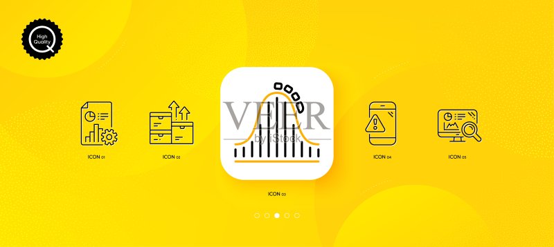 SEO分析、报告和警告信息极简线条图标。适用于Web应用程序、印刷。矢量图图标素材