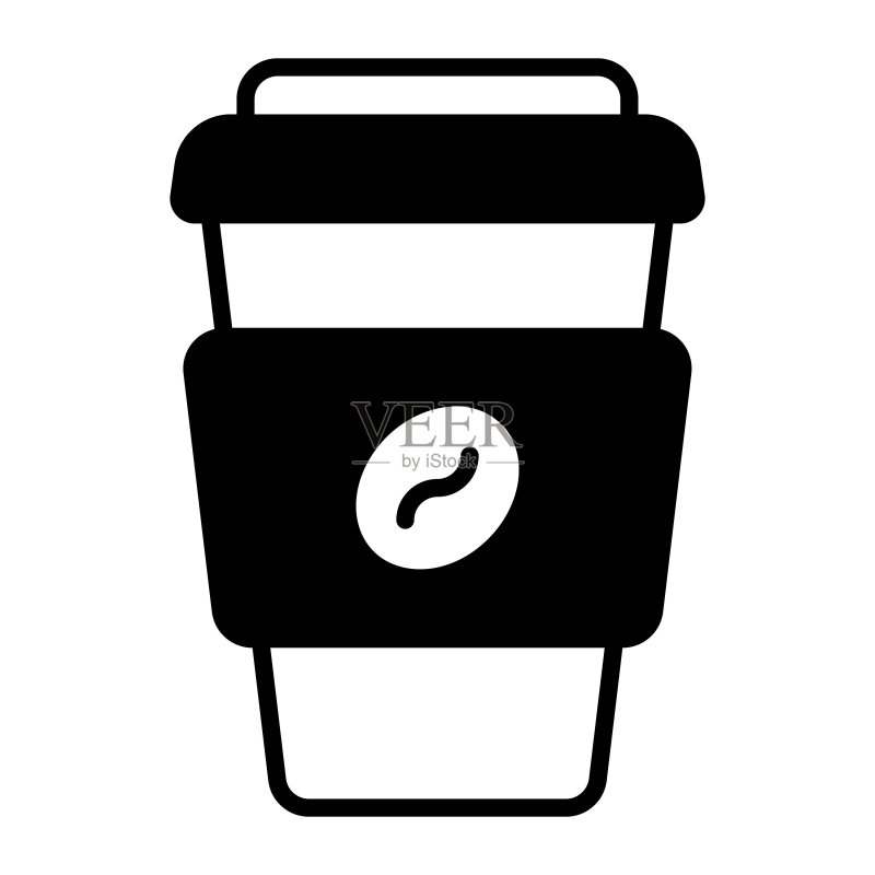外卖咖啡杯的美丽矢量图标图标素材