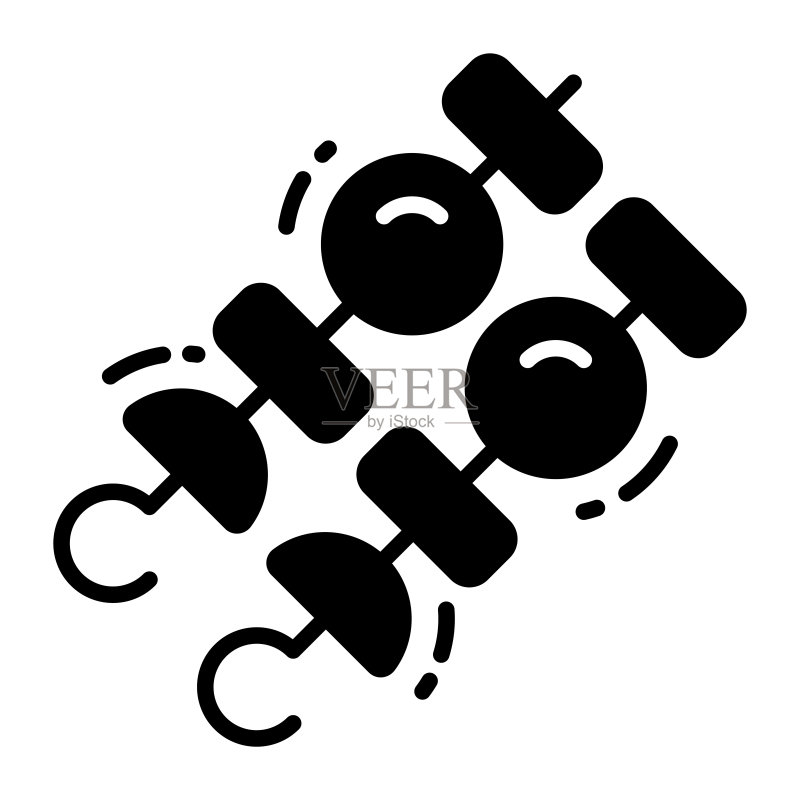 烧烤串矢量图标,白色背景图标素材