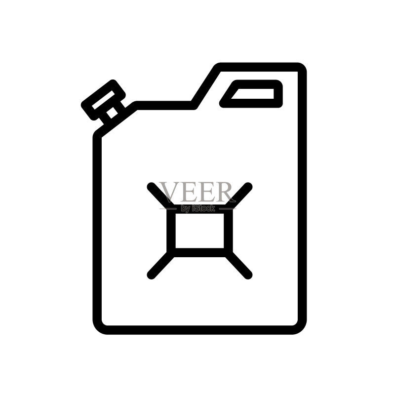 简易汽油塑料容器图标矢量图图标素材