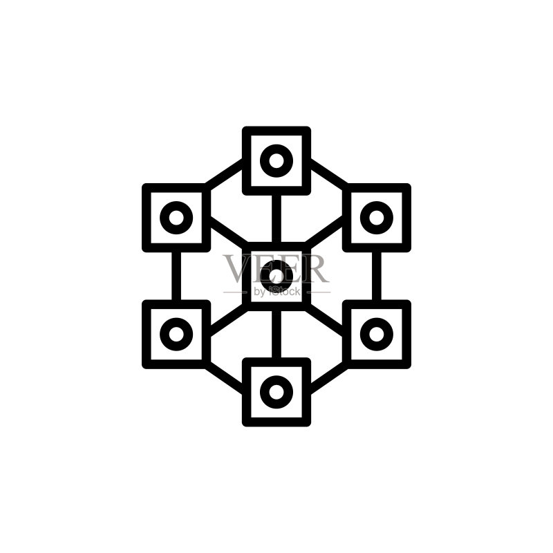 矢量区块链图标。标志图标素材