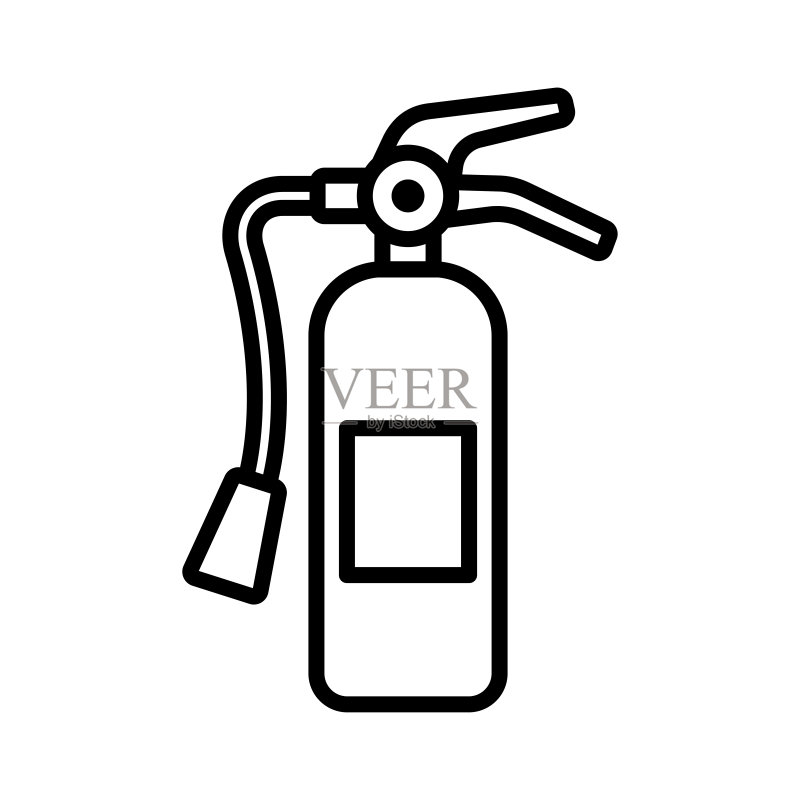 白色背景中的灭火器图标矢量设计模板图标素材