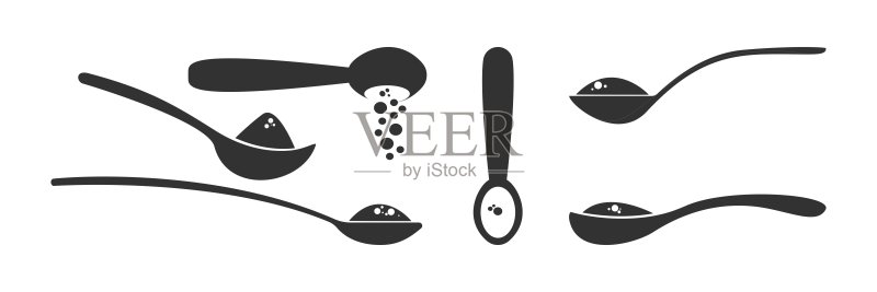 糖、盐、面粉或其他配料勺子图标图标素材