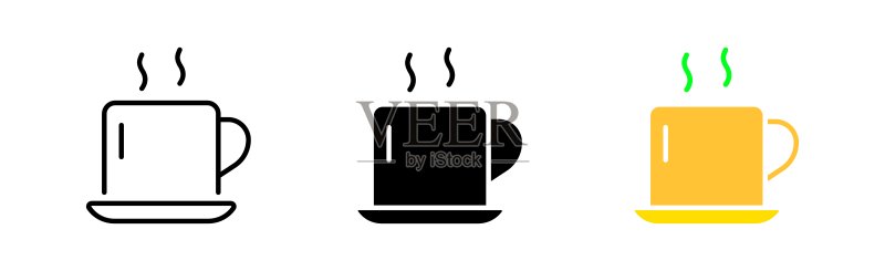 茶图标合集:天然热饮、冷饮、绿茶、红茶、水果茶、茶杯、茶壶、咖啡馆、养生、草药、设计、花卉、标签、生态、品质、口味、糖。饮品概念矢量线条图标图标素材