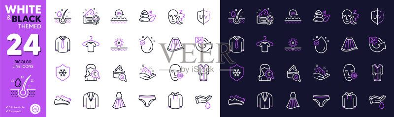 网站服装和T恤线条图标图标素材