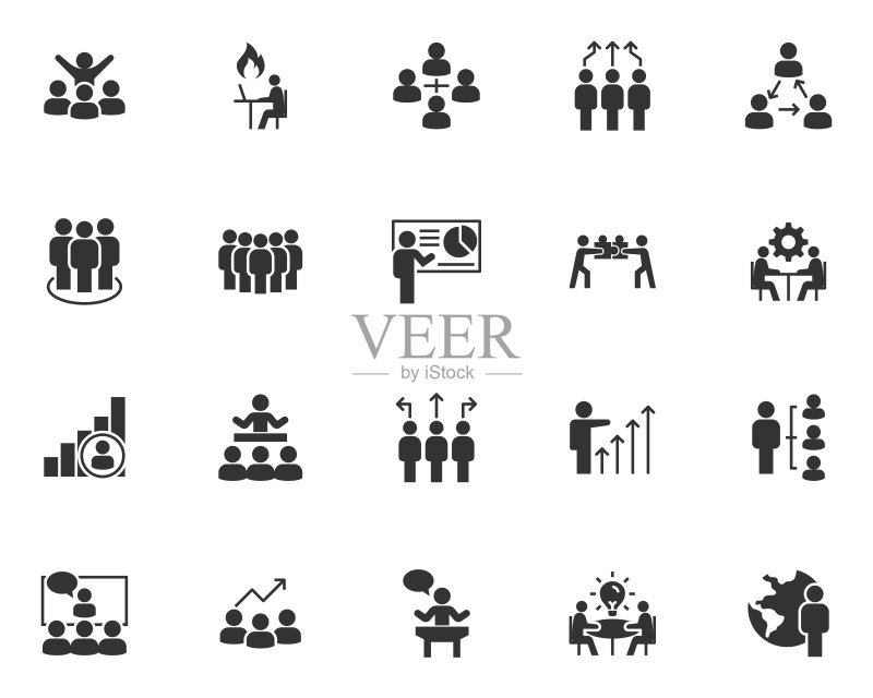 人物图标:团队、会议、商务图标素材