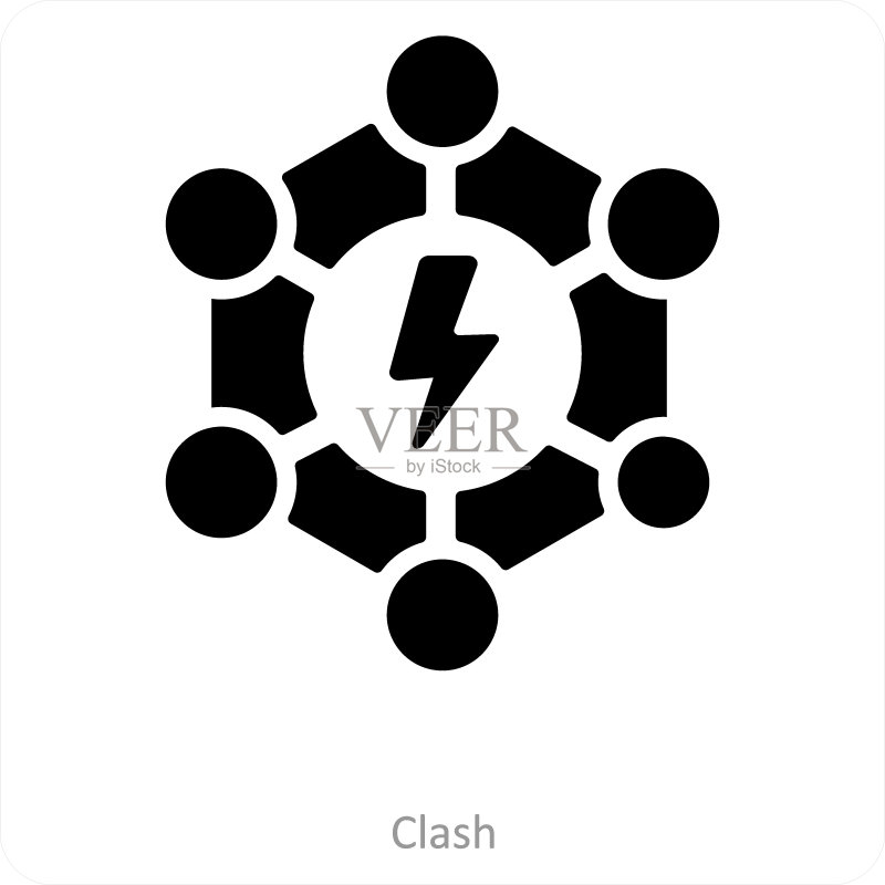 冲突与光束图标概念图标素材