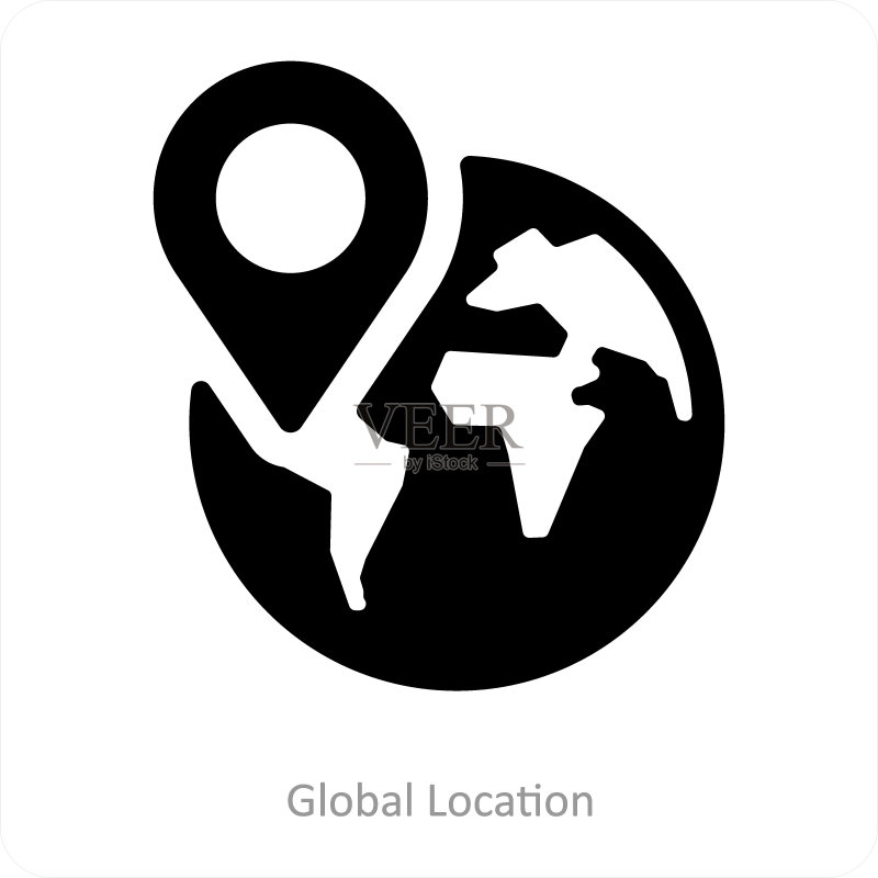 全球定位和地图图标概念图标素材