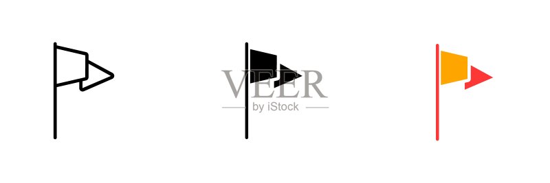 旗帜,红色旗帜,成就目标战略矢量图标图标素材