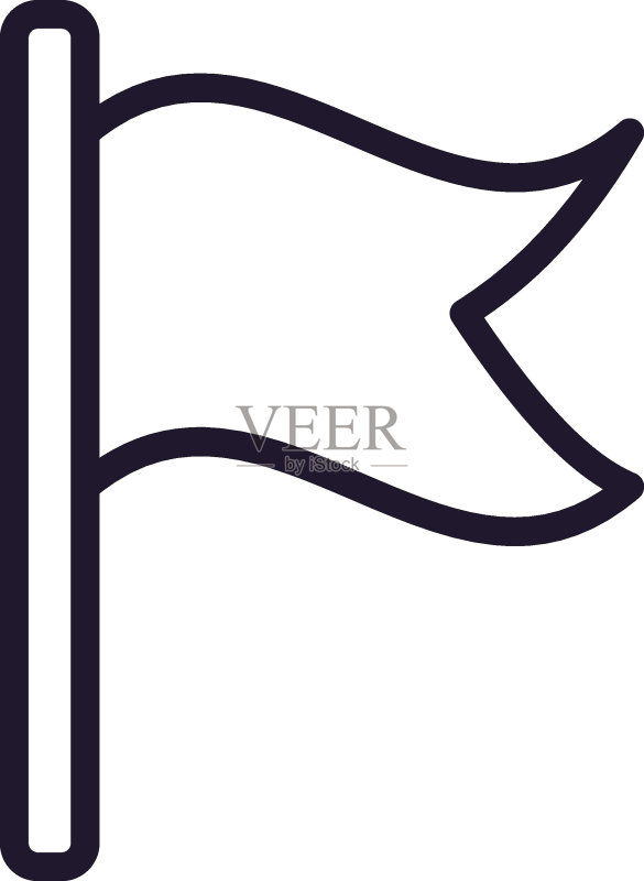 单线旗帜图标矢量插画(适用于设计、网站、网店、在线书籍等)图标素材