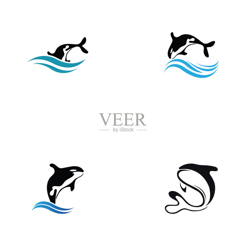 潮流设计虎鲸Logo图标素材