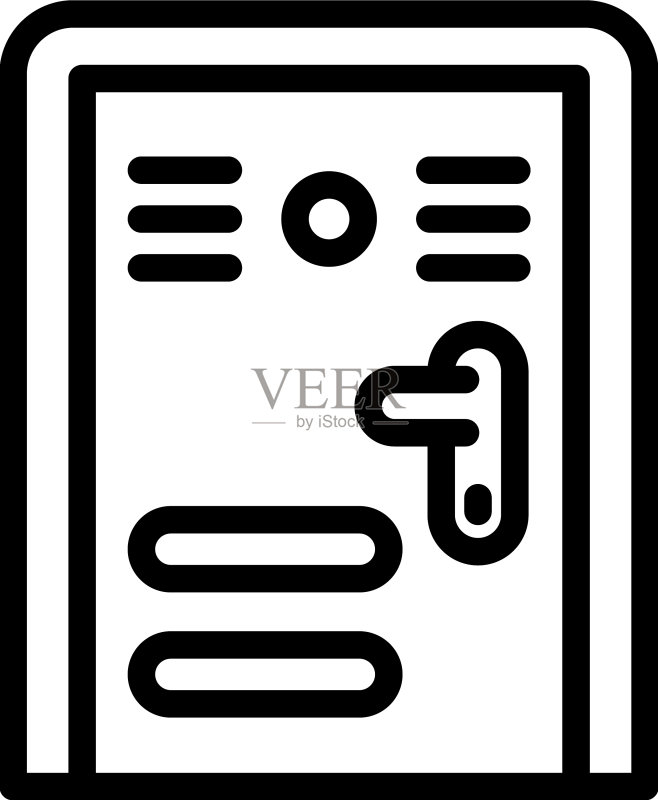 木门图标轮廓现代设计图标素材