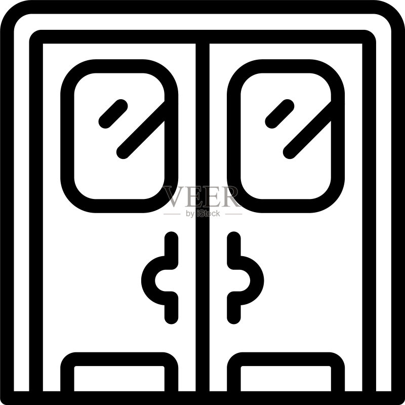 木门入口图标轮廓图标素材
