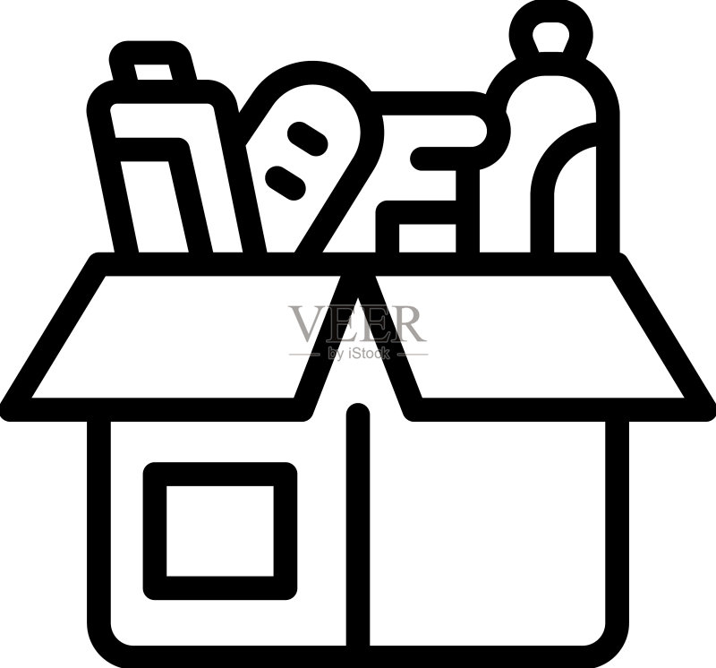 志愿者箱子图标轮廓世界人民图标素材