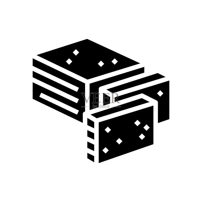 菲达奶酪切片字形图标矢量图图标素材