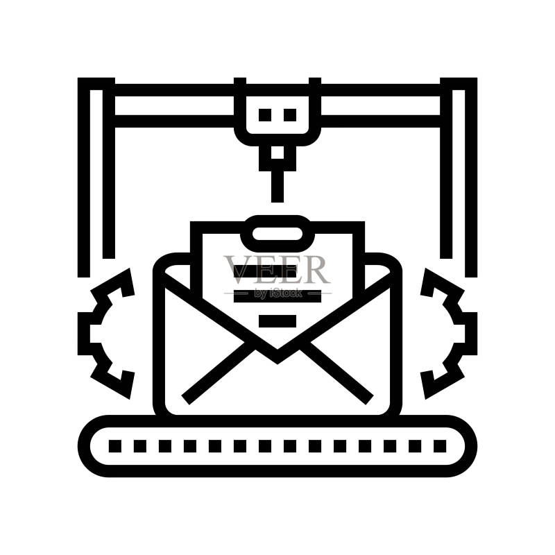 自动化电子邮件营销线性图标矢量图图标素材