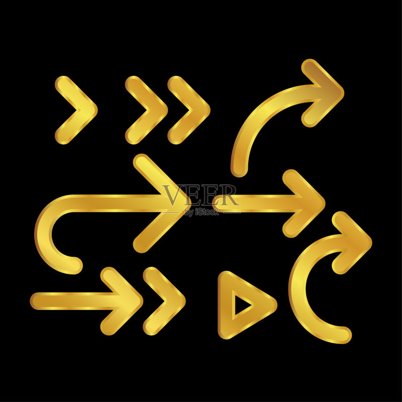 金色箭头符号合集图标素材
