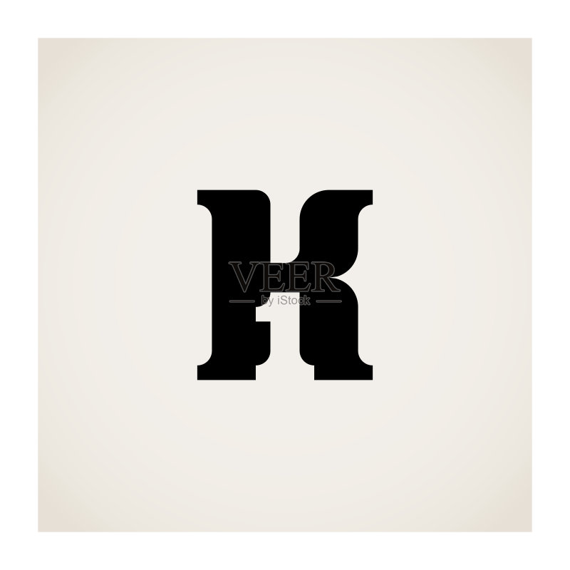 K1标志。矢量设计元素或图标。字母K和数字1的组合标志或标识。1K。字母K内的数字1图标素材