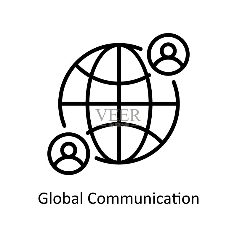 全球通信矢量轮廓图标设计图标素材