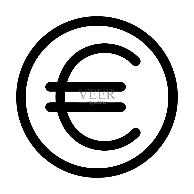 欧元货币图标矢量图图标素材
