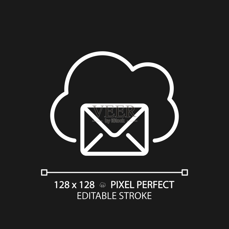 云端邮件线性图标图标素材