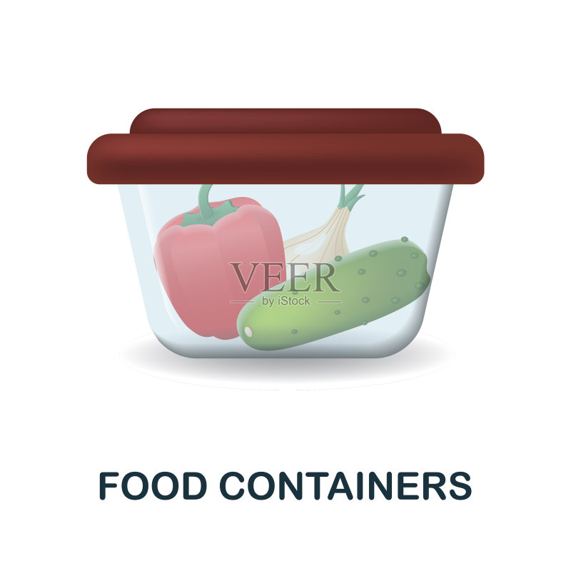 来自食品市场的3D食品容器图标图标素材
