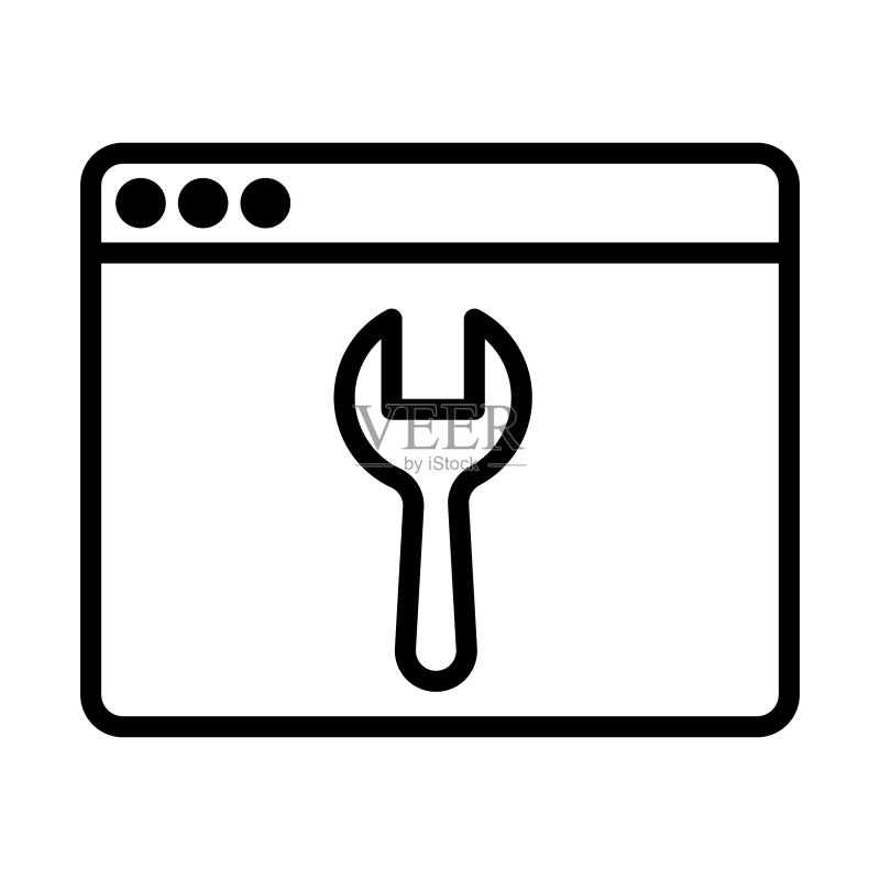 白色背景上隔离的修复App图标线图标素材