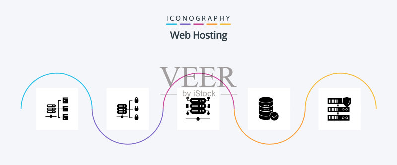 包含网络的Web主机glyph 5图标包图标素材