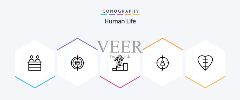 人体25线条图标包,包含心形图标素材