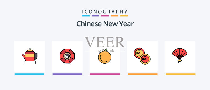 中国新年线性填充5图标包图标素材