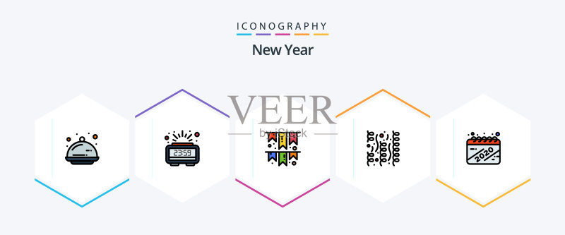 新年线性图标合集图标素材