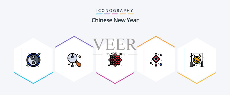 25个中国新年填充图标包图标素材
