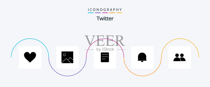 包含用户文本的Twitter标志5图标包图标素材