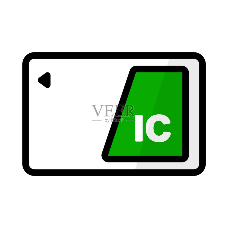 IC卡轮廓图标或IC卡现金卡图标素材
