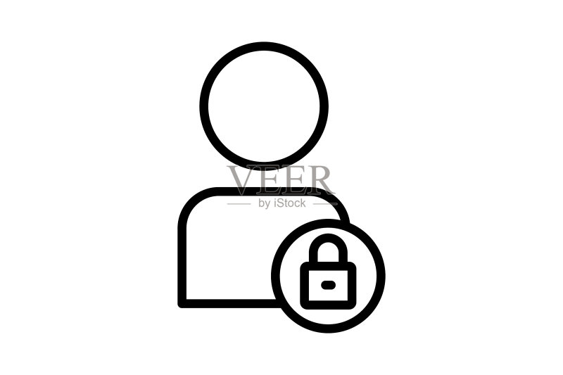 带挂锁的帐户安全图标图标素材