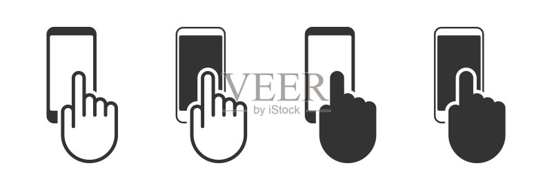 触摸屏智能手机图标矢量图图标素材
