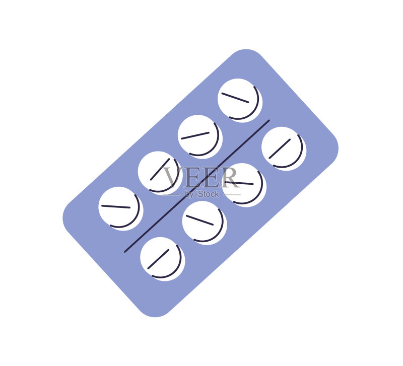 药品泡罩包装,圆形药片图标素材