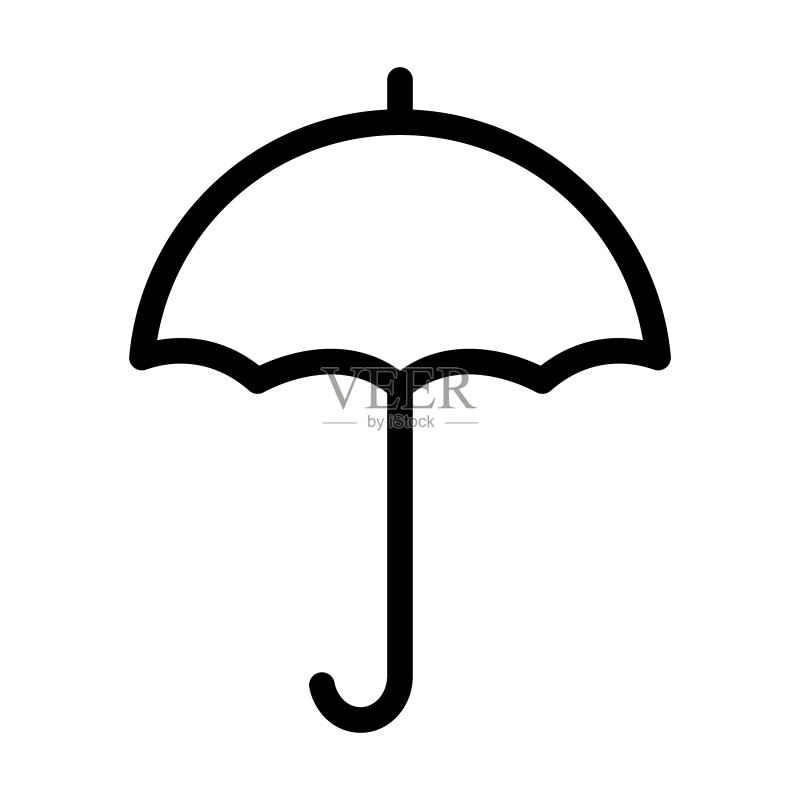 雨伞粗线条图标图标素材
