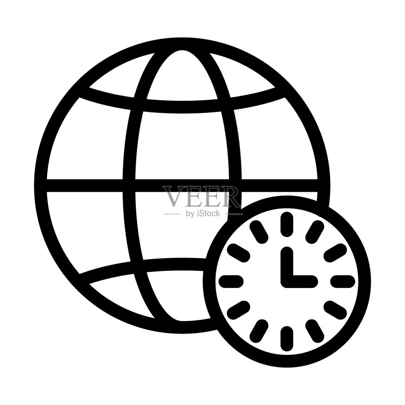 时区粗线图标图标素材