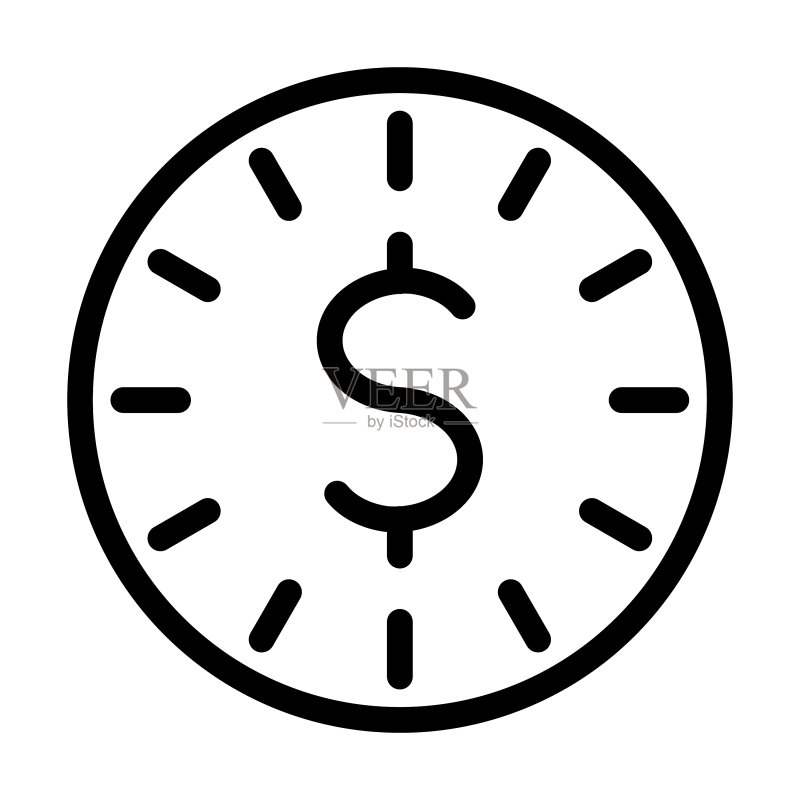 时间就是金钱粗线图标图标素材