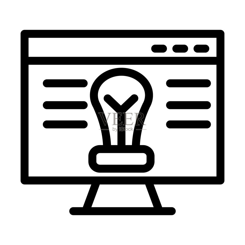 在线课程粗线条图标图标素材