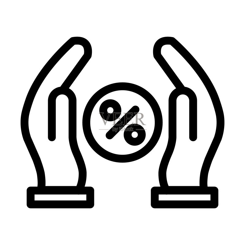 利率粗线图标图标素材