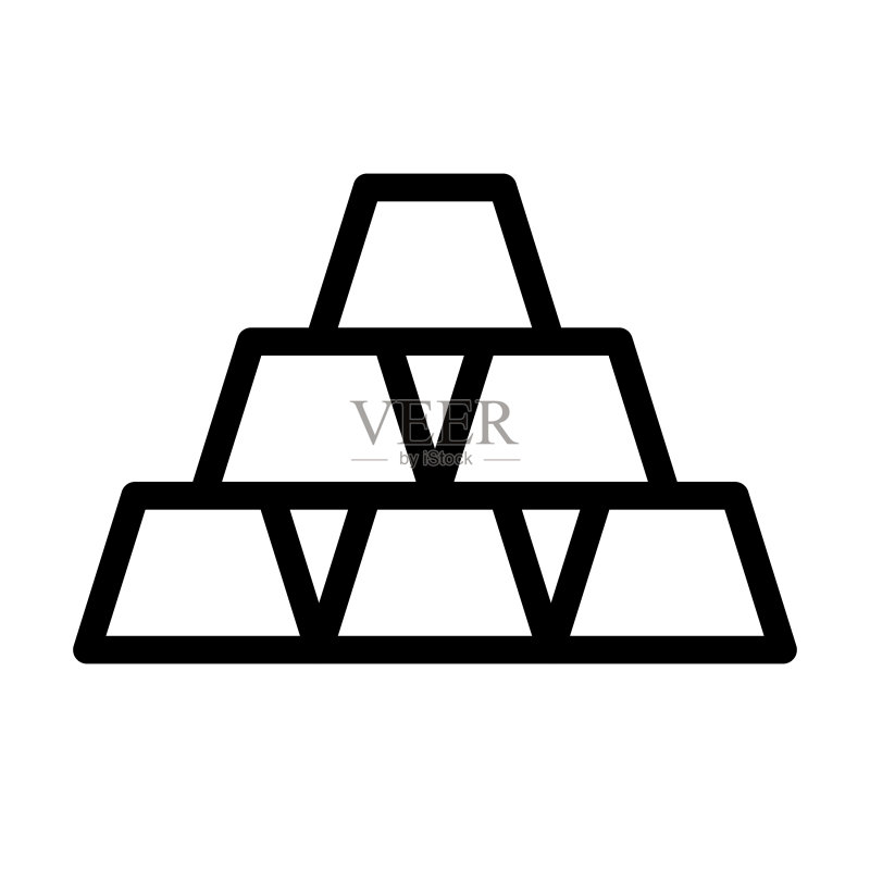 粗线条金条图标图标素材