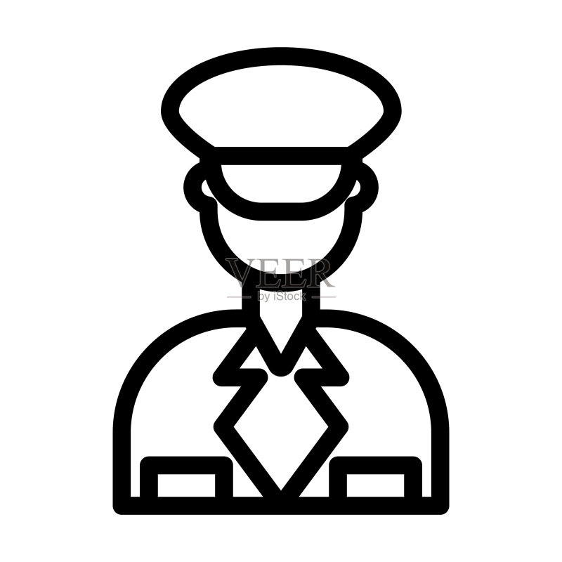 士兵粗线条图标图标素材