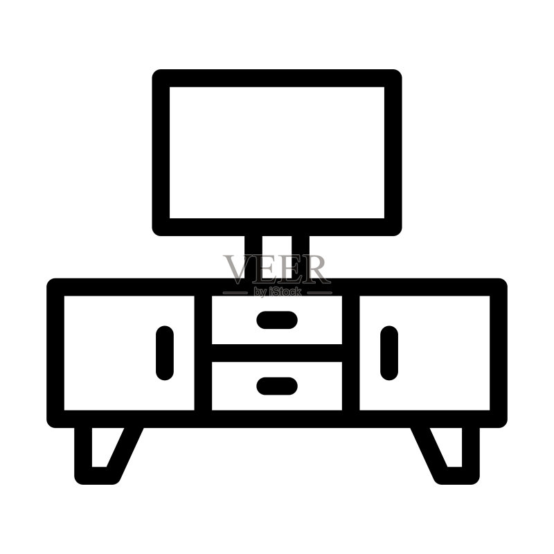 电视桌粗线图标图标素材