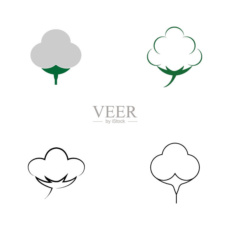 简约棉花logo图标矢量模板图标素材
