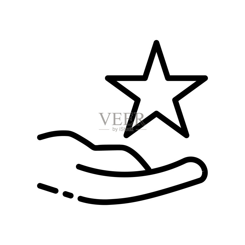 评分线性图标:互联网、网站服务质量星级评价矢量图标图标素材