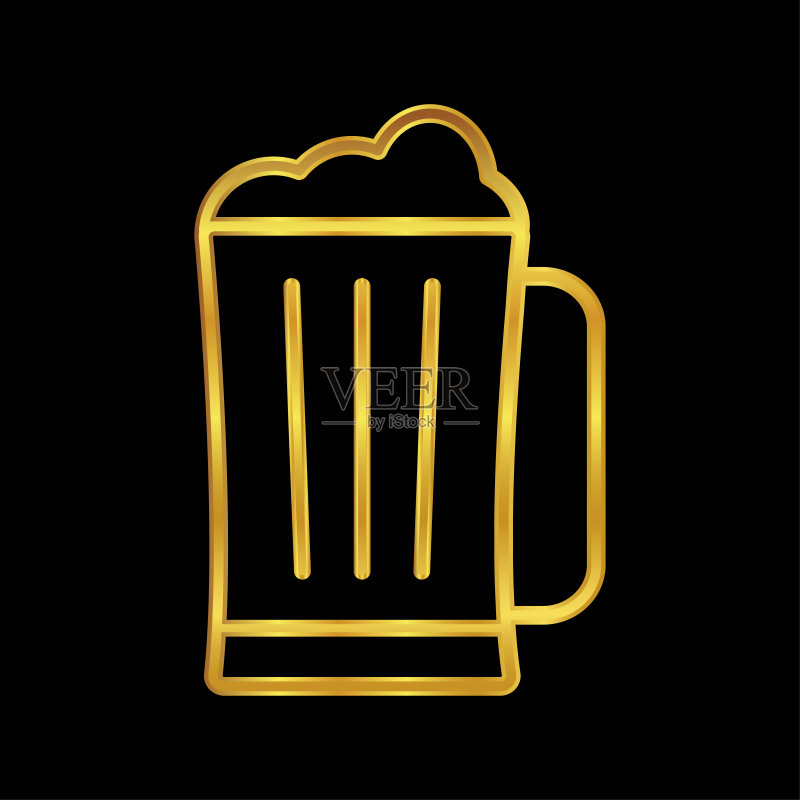 啤酒图标、啤酒杯标志矢量图,适用于图形和网页设计图标素材